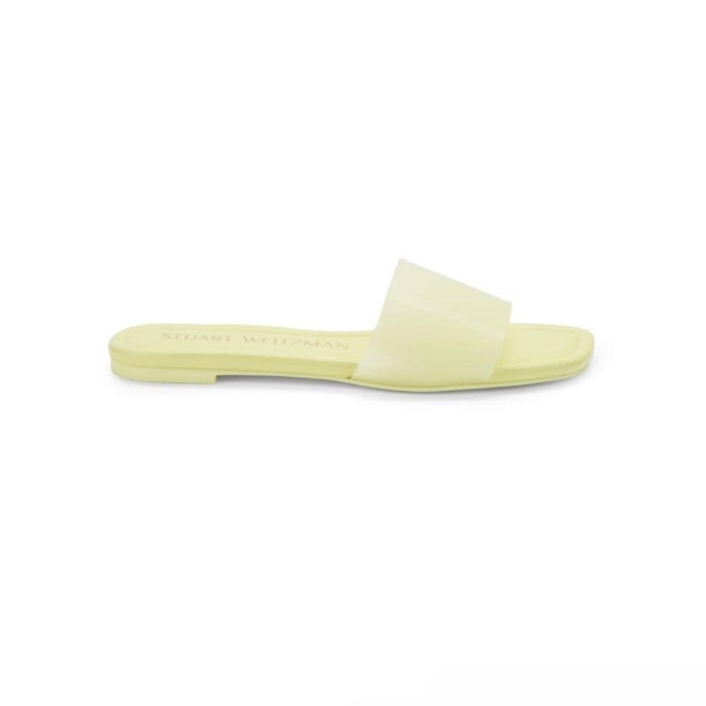 NEW STUART WEITZMAN Flat Summer Slide Sandals in Lime Green Size 7.5